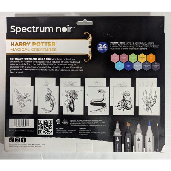 Spectrum Noir Harry Potter Art Kit - 24 Piece Set Includes Markers & Prints - Picture 2 of 5